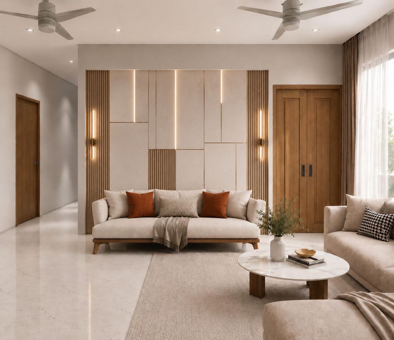 Scandinavian penthouse dining room layout
